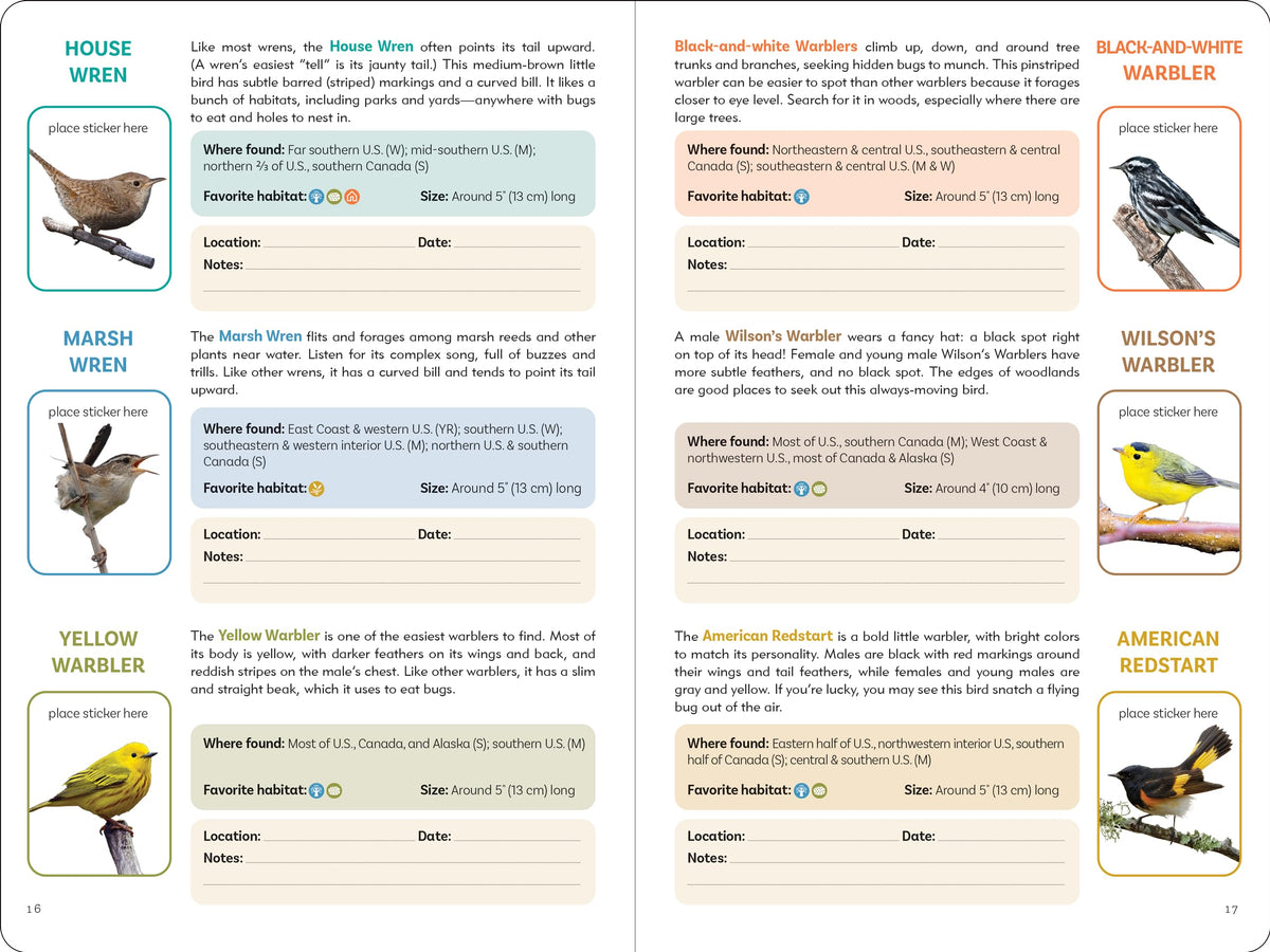 Birder's Logbook: A Seek-and-Sticker Book for Budding Ornithologists (comes with 100 full-color stickers of birds!)