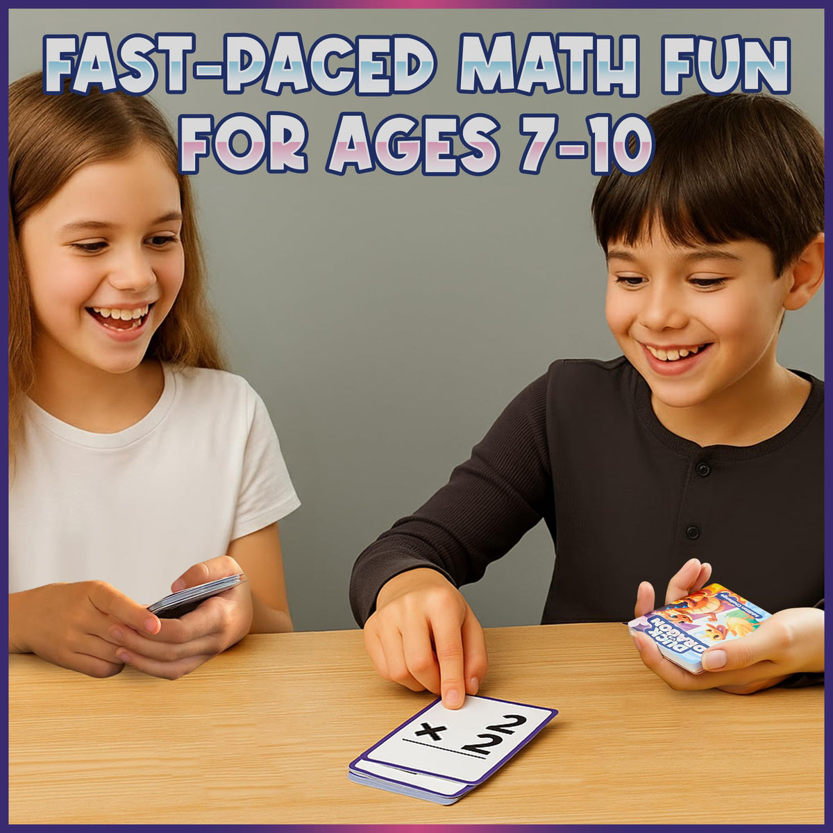 Melby Toys Ducks vs Dragons Multiplication Flash Card Game for Ages 8-12