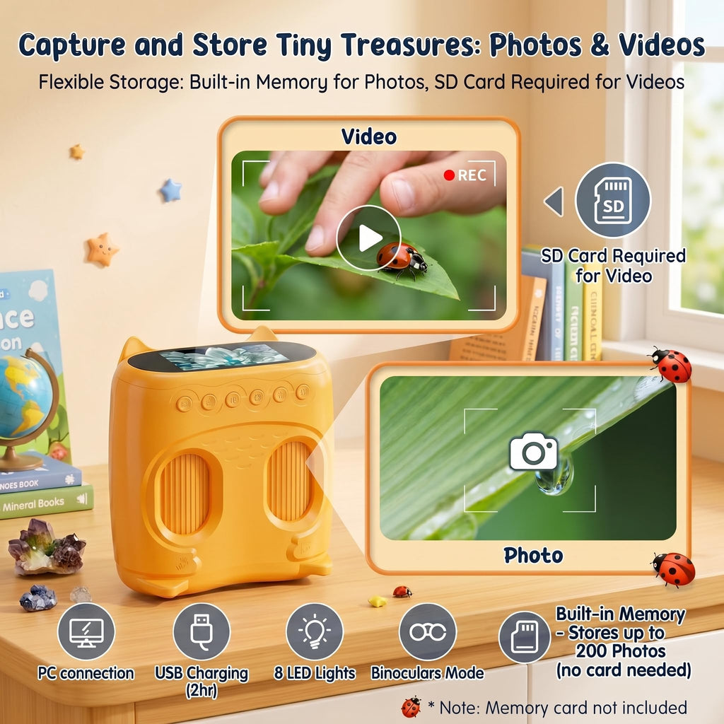 2-in-1 Handheld Microscope and Telescope, 1000X STEM Education Kit