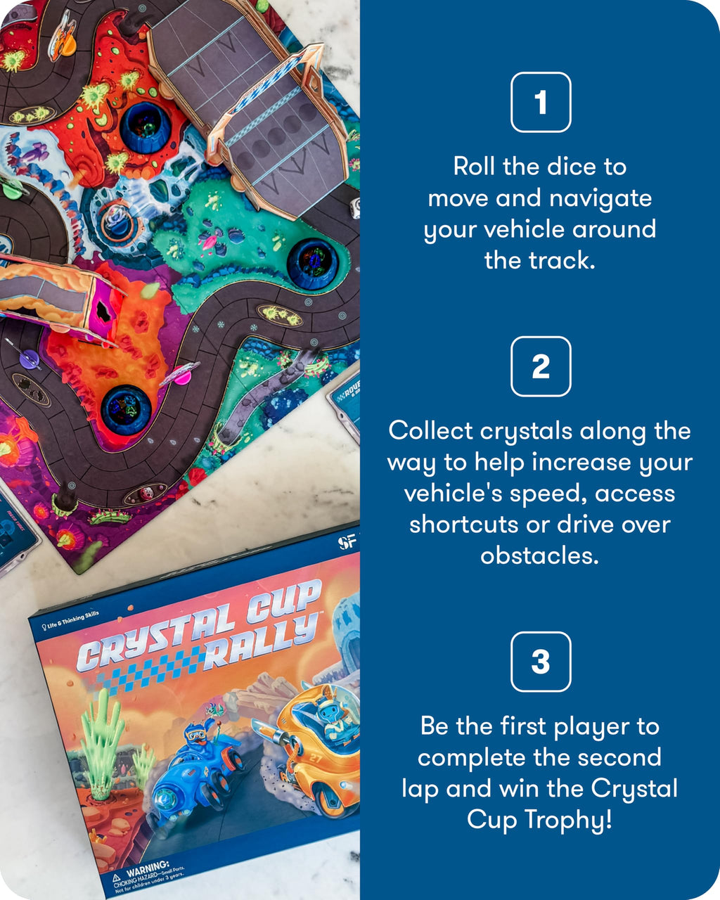 Crystal Cup Rally - Educational Kids Game - Develops Reasoning Skills, Planning, & Strategic Thinking - 2-5 Players, Ages 7 & Up