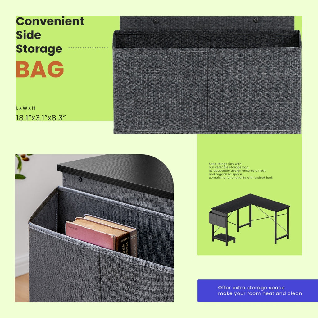 49-Inch L Shaped Desk With CPU Stand & Side Bag