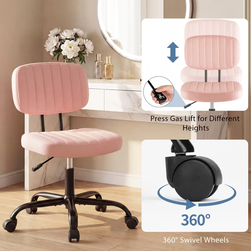 Adjustable Height Armless Office Desk Chair