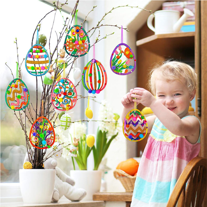 32 Sets Wooden Egg Ornaments Decorations DIY