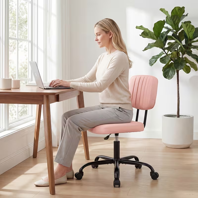 Adjustable Height Armless Office Desk Chair