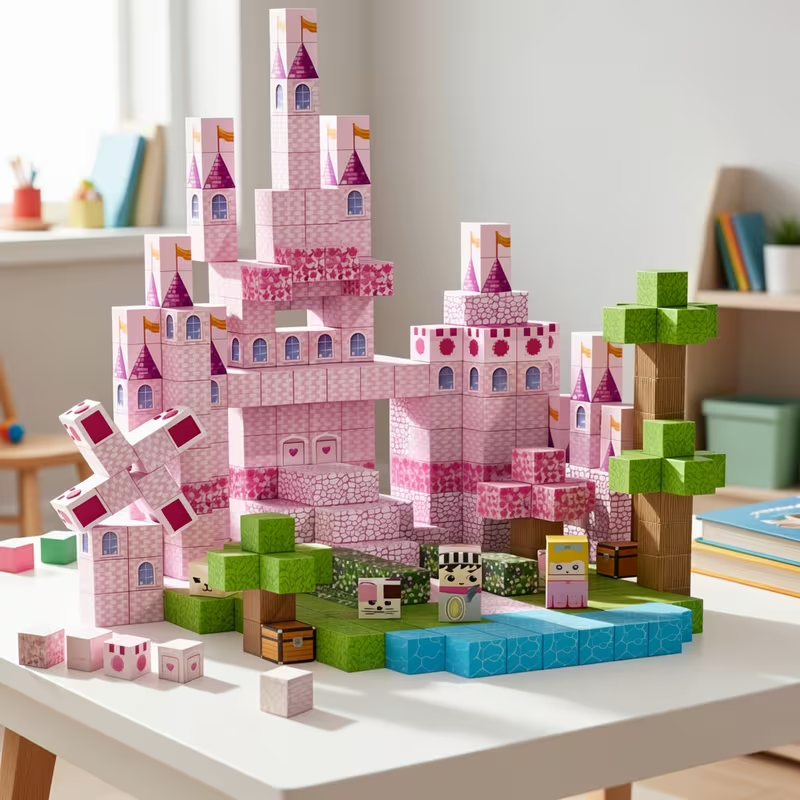100pcs Magnetic Castle Stem Building Blocks
