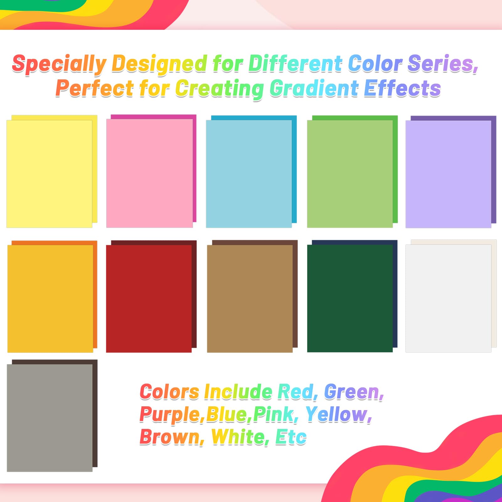 132 Sheets Colored Card Stock