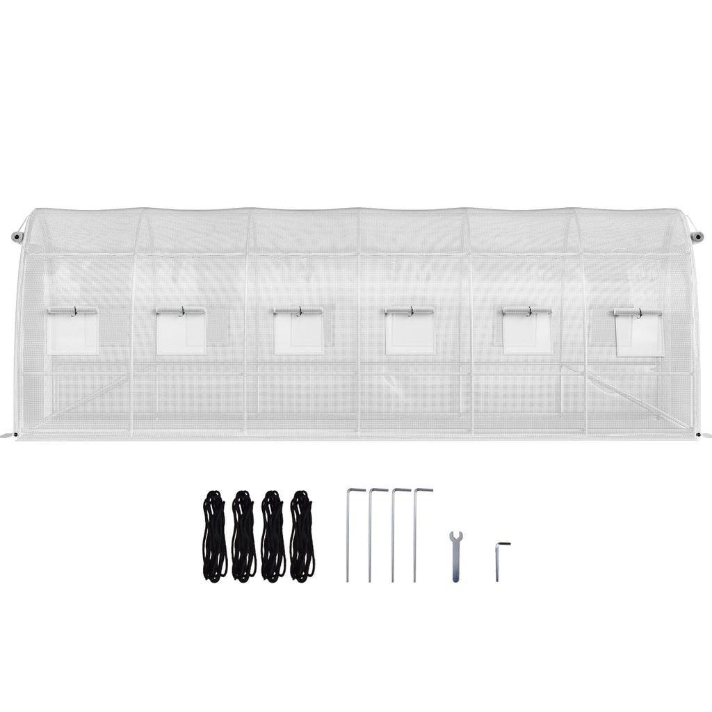 VEVOR Walk-in Tunnel Greenhouse, 20 X 10 X 7 Ft, White