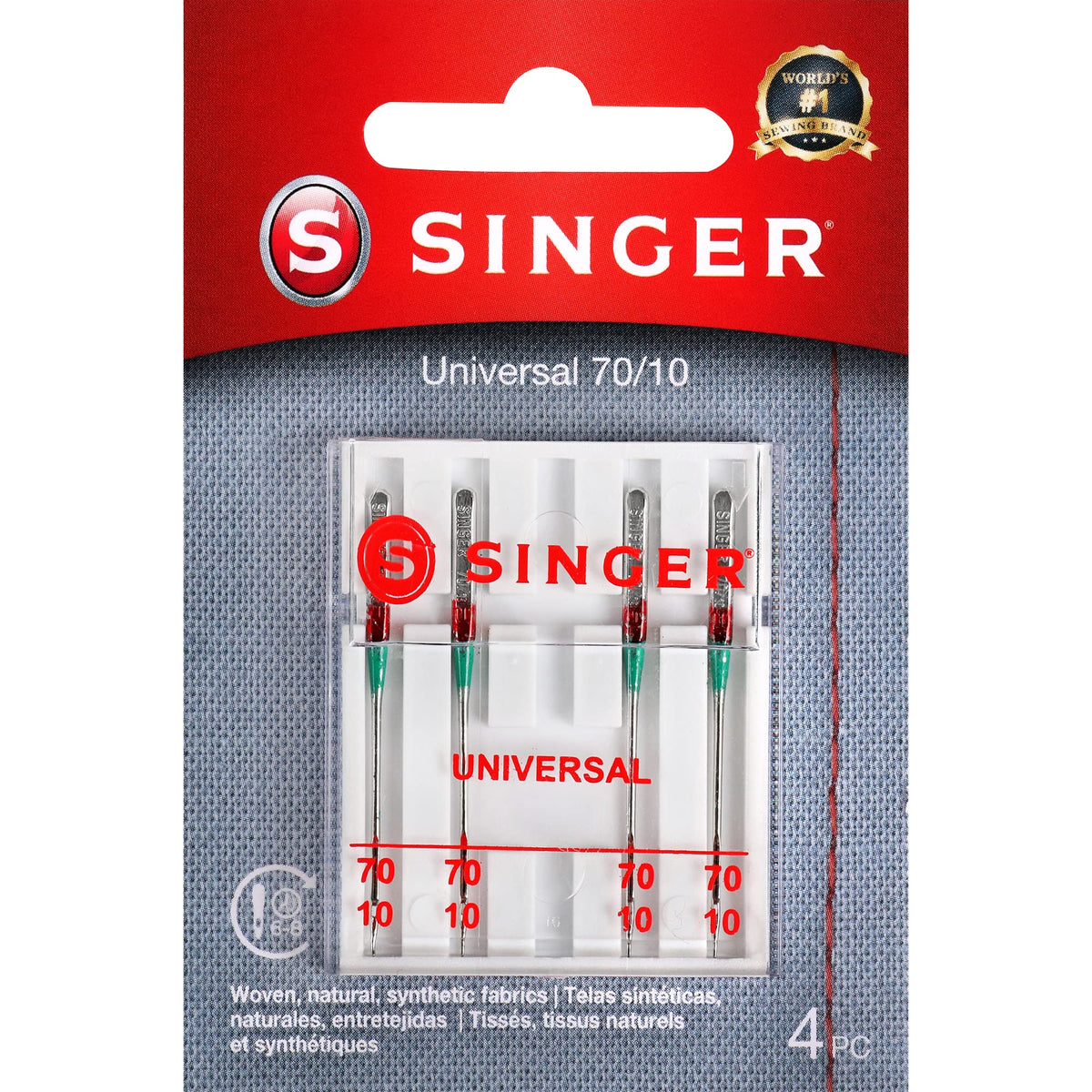 SINGER Universal Needles, 70/10, 5Ct, for Sheer & Lightweight Fabrics