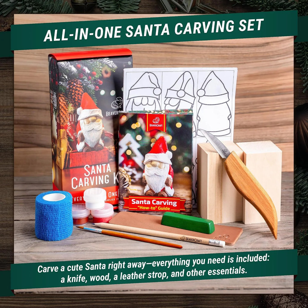 Santa Woodcarving Kit With Instructional Booklet & Video Lesson