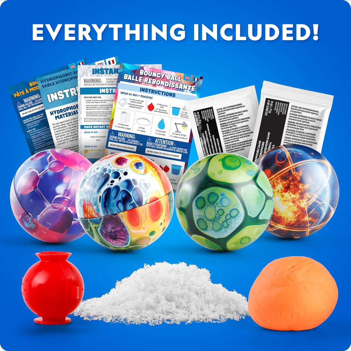 Science Surprise Christmas Ornaments – 4-Pack Holiday STEM Experiment Kit