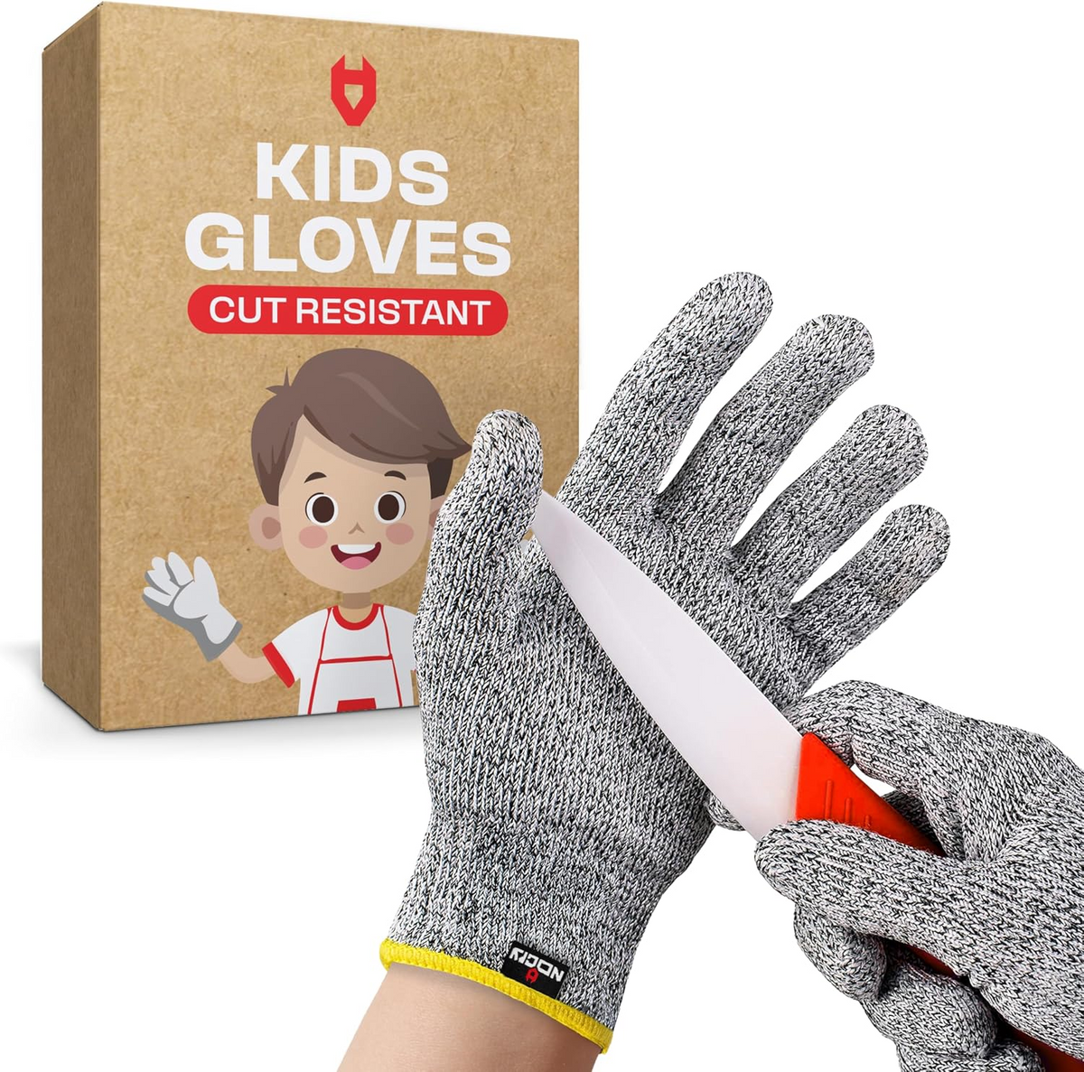 Kids Cut-Resistant Safety Gloves – Food-Safe Protective Gloves for Cooking, Woodcarving, Sewing and Hands-On Learning(8-12 Years)