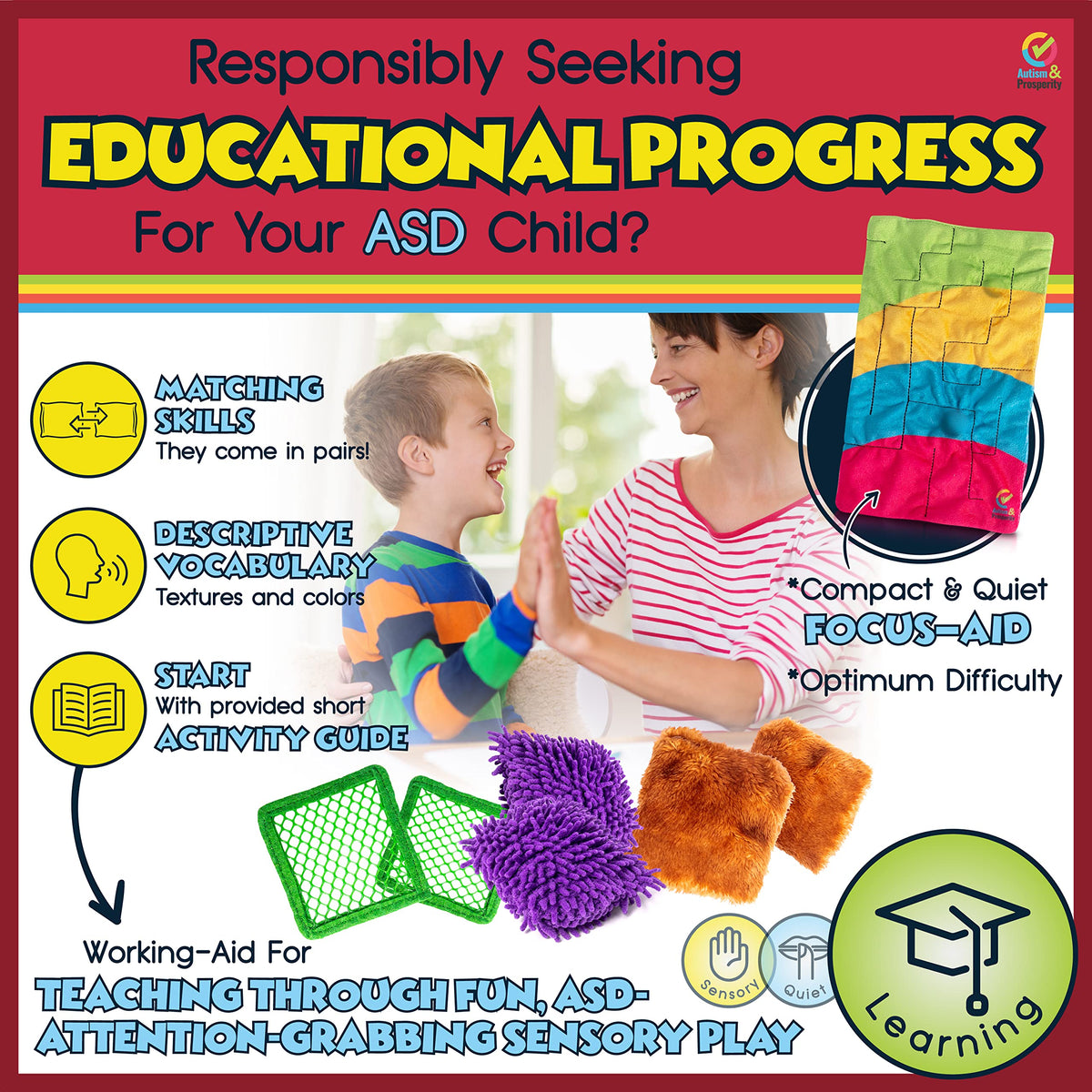 Autism & Prosperity Quiet & Educative Sensory Special Education Classroom Must Haves – Autism Toys Autism Products & Gifts, Sensory Toys for Kids with Autism Ages 4 5 7 8 12