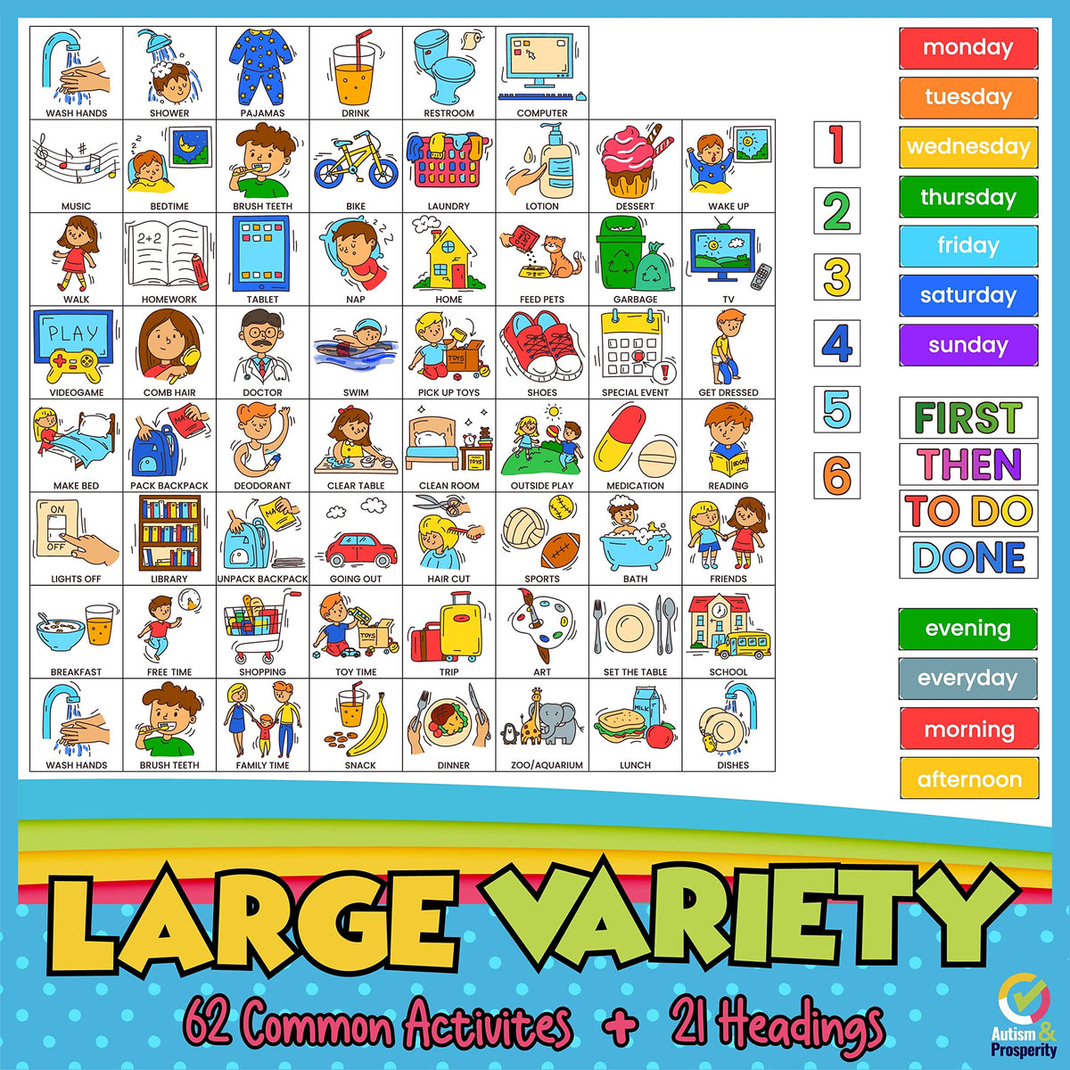 Autism & Prosperity Time Schedule Tasks - Autism Learning Materials, Special Education Autism Sensory Products, Sensory Toys for Kids with Autism, Visual Schedule for Kids with Autism Age 4 5 7 8 12