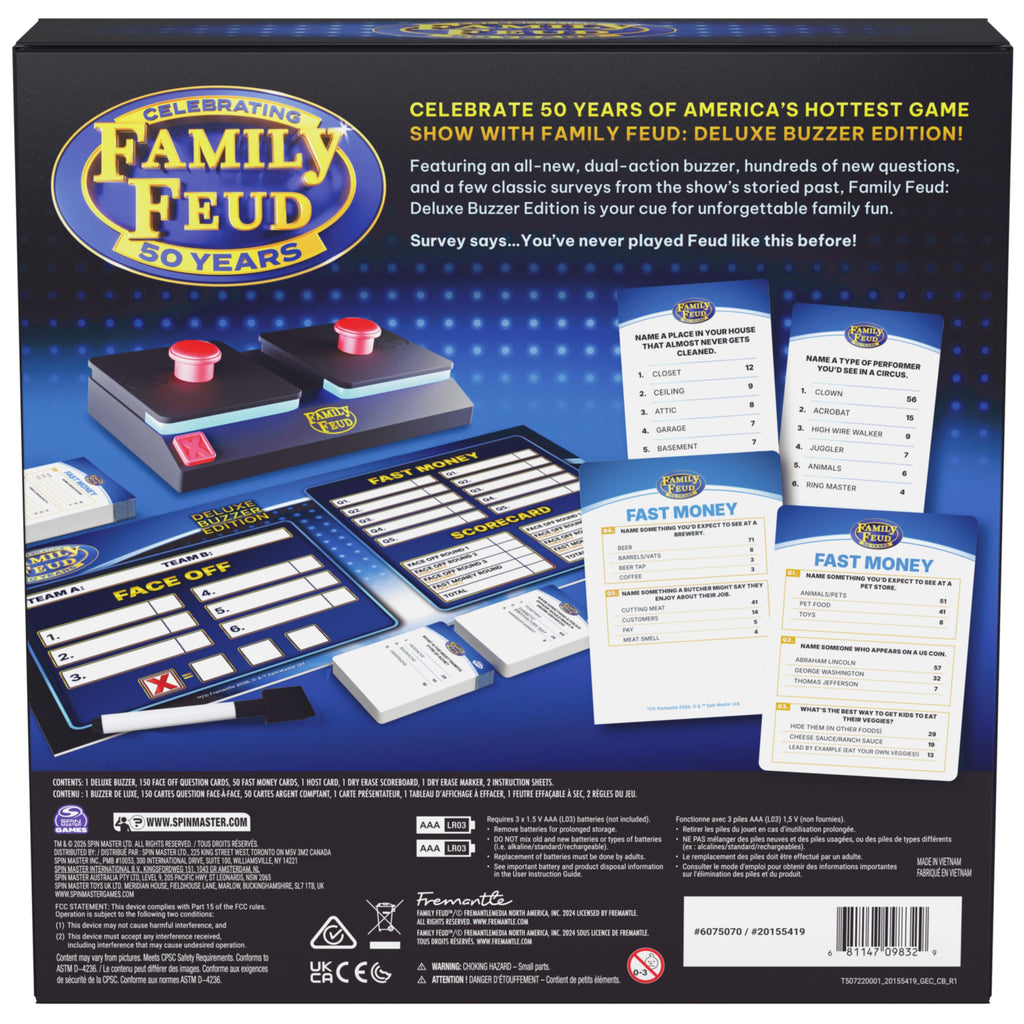 Family Feud: Deluxe Buzzer Edition Board Game