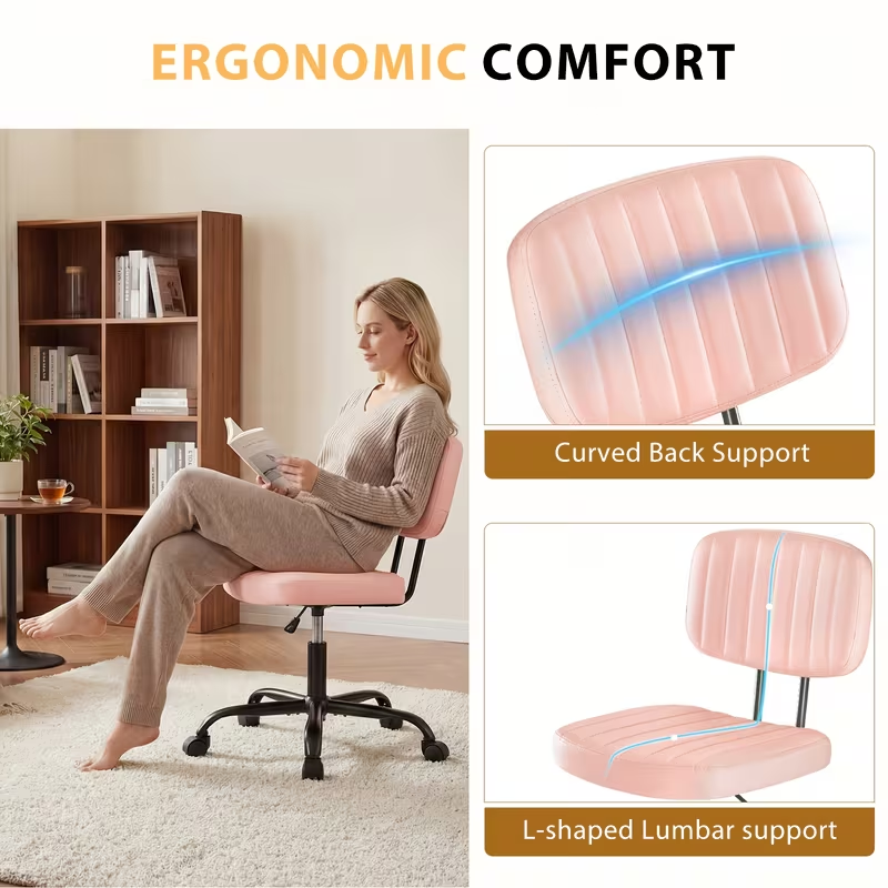 Adjustable Height Armless Office Desk Chair