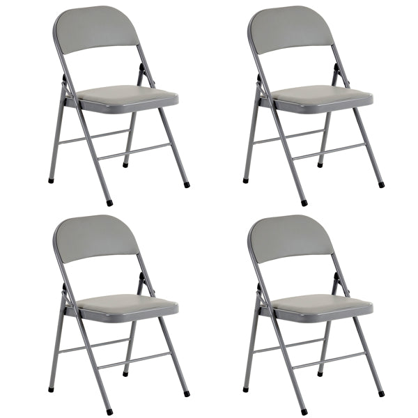 4pcs Simple Leather PVC Steel Pipe Exhibition Chairs