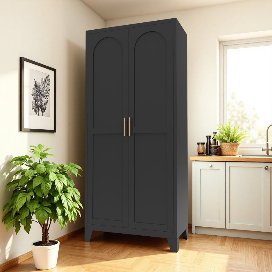 71'' Metal Storage Cabinet With 2 Doors And Adjustable Shelves