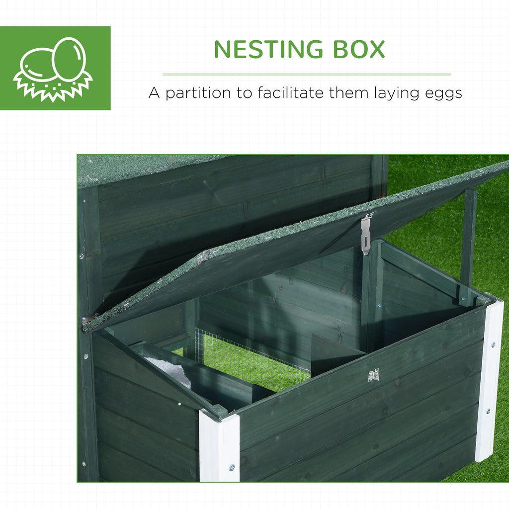 84" Wooden Chicken Coop, Green