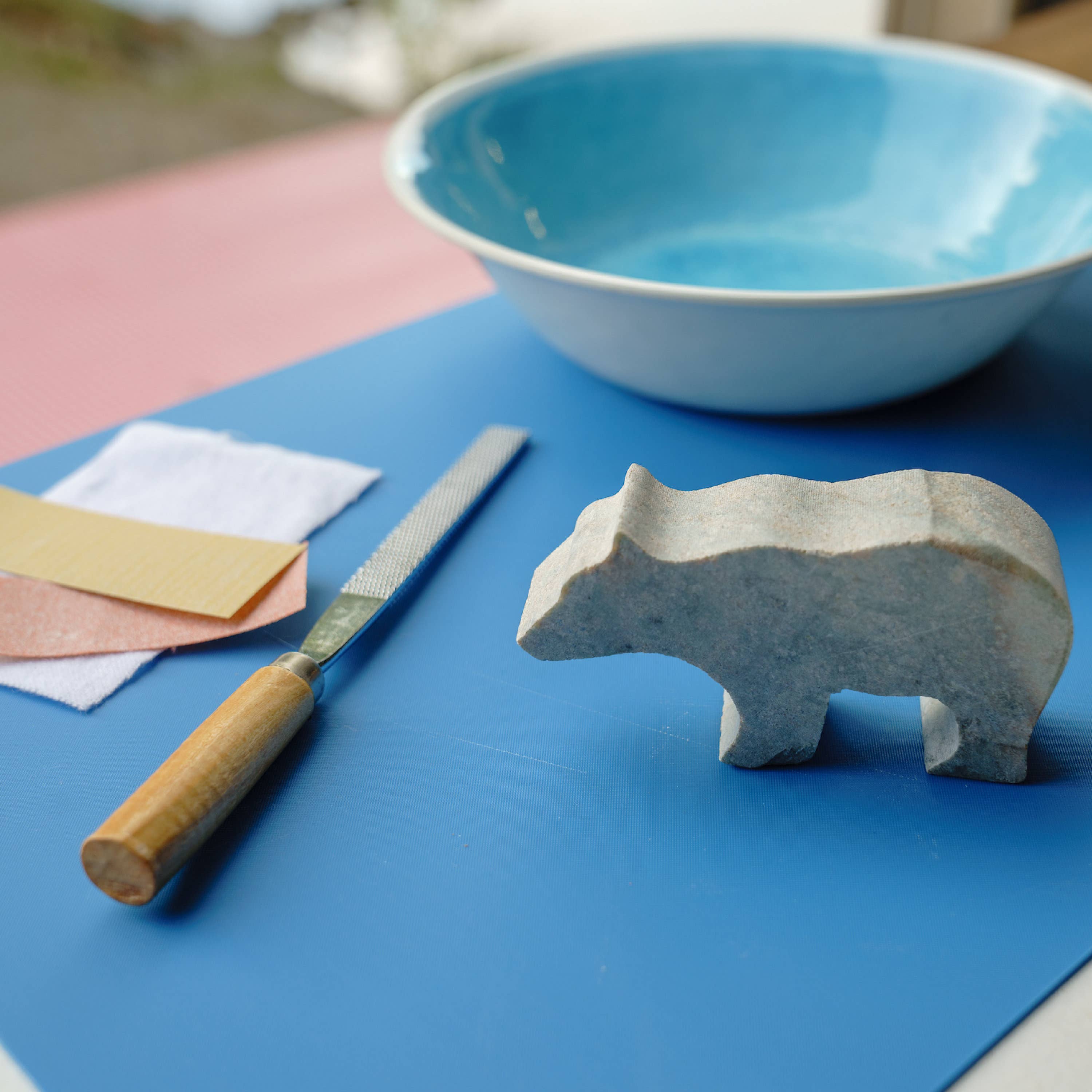 DIY Bear Soapstone Carving Kit for Kids
