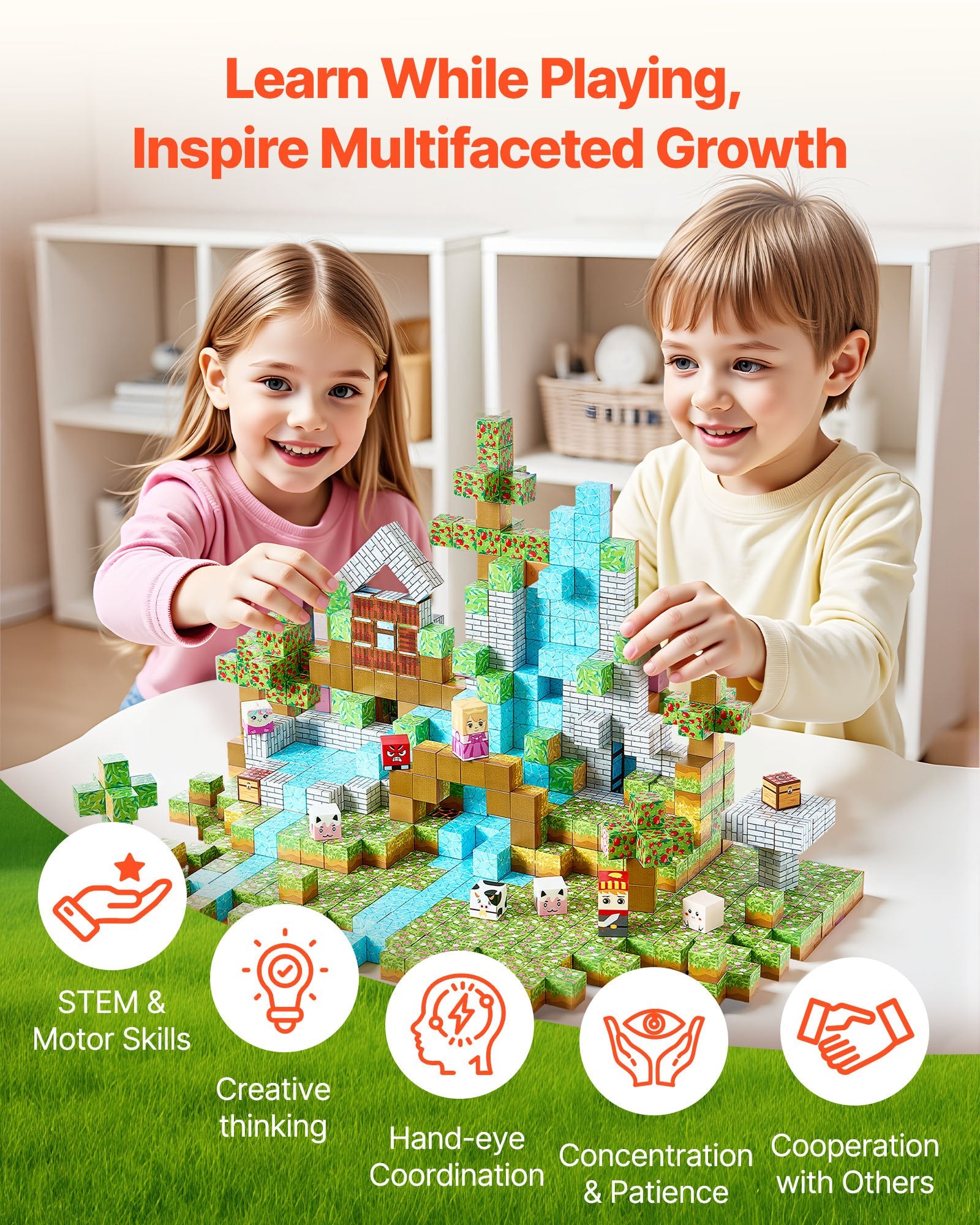 Magnetic Blocks 150 PCS Forest Castle Set STEM Montessori Sensory Educational Toys