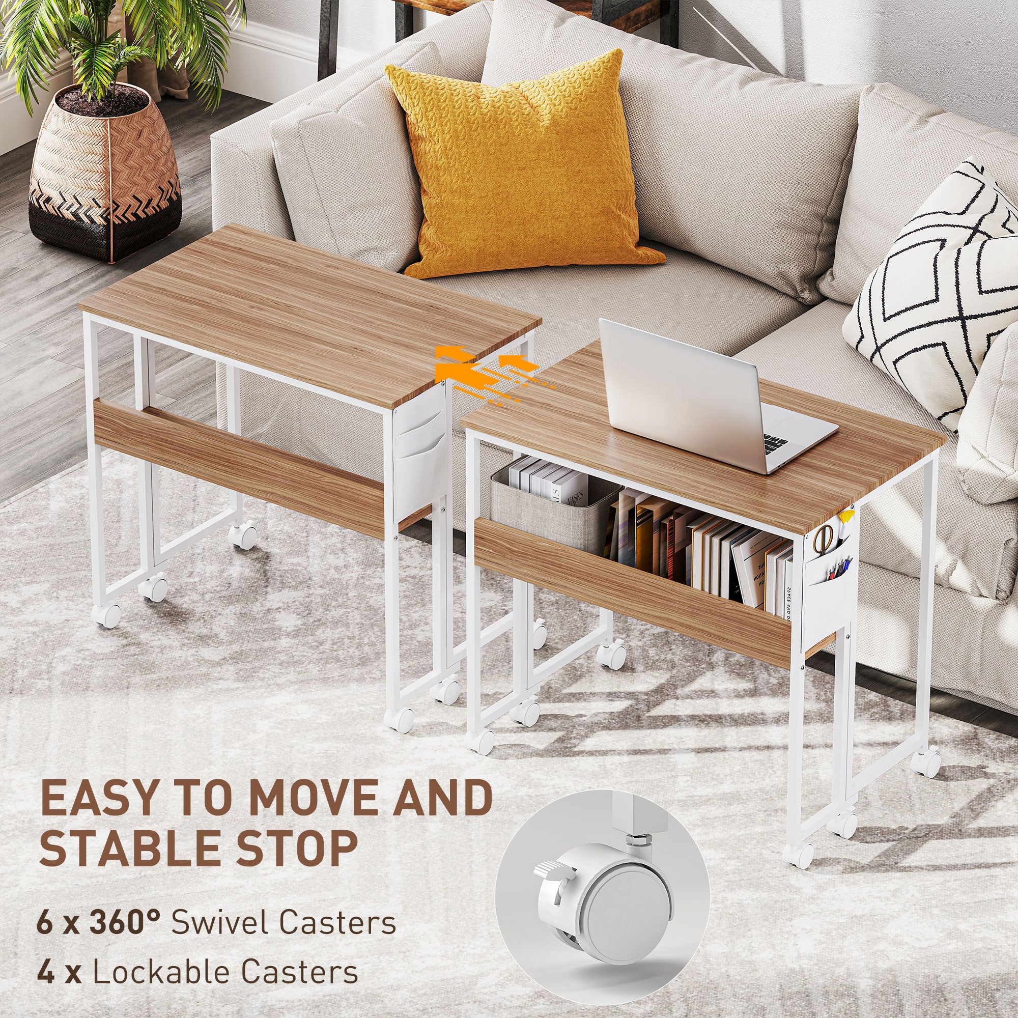 Folding Computer Desk on Wheels