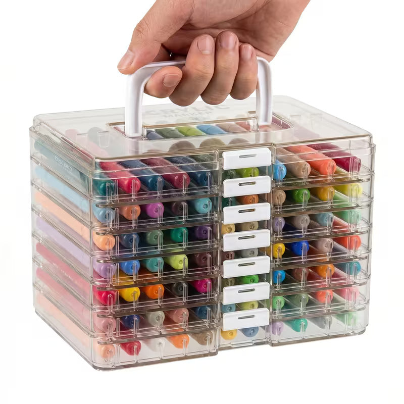 60-Color Acrylic Marker Set Liquid-Filled, Soft-Tip Art Brushes