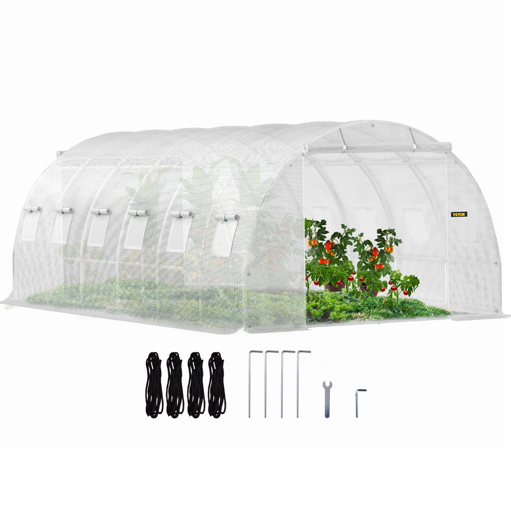 VEVOR Walk-in Tunnel Greenhouse, 20 X 10 X 7 Ft, White