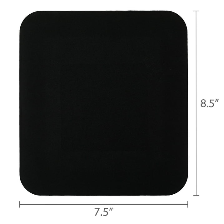 Mouse Pad, square, polyester surface with non-slip natural rubber backing, black