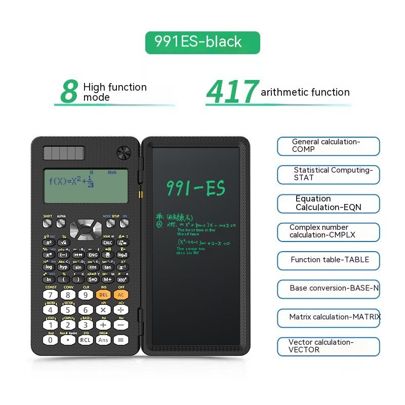 2 In 1 Foldable Scientific Calculator Handwriting Tablet With Learning Function
