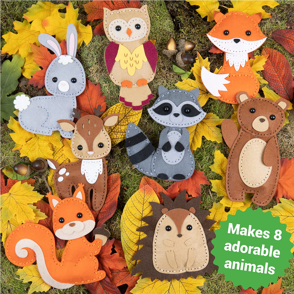 Craftorama Sewing Kit for Kids, Fun and Educational Animal Craft Set for Boys and Girls Age 7-12, Sew Your Own Felt Animals Craft Kit for Beginners, 165 Piece Set