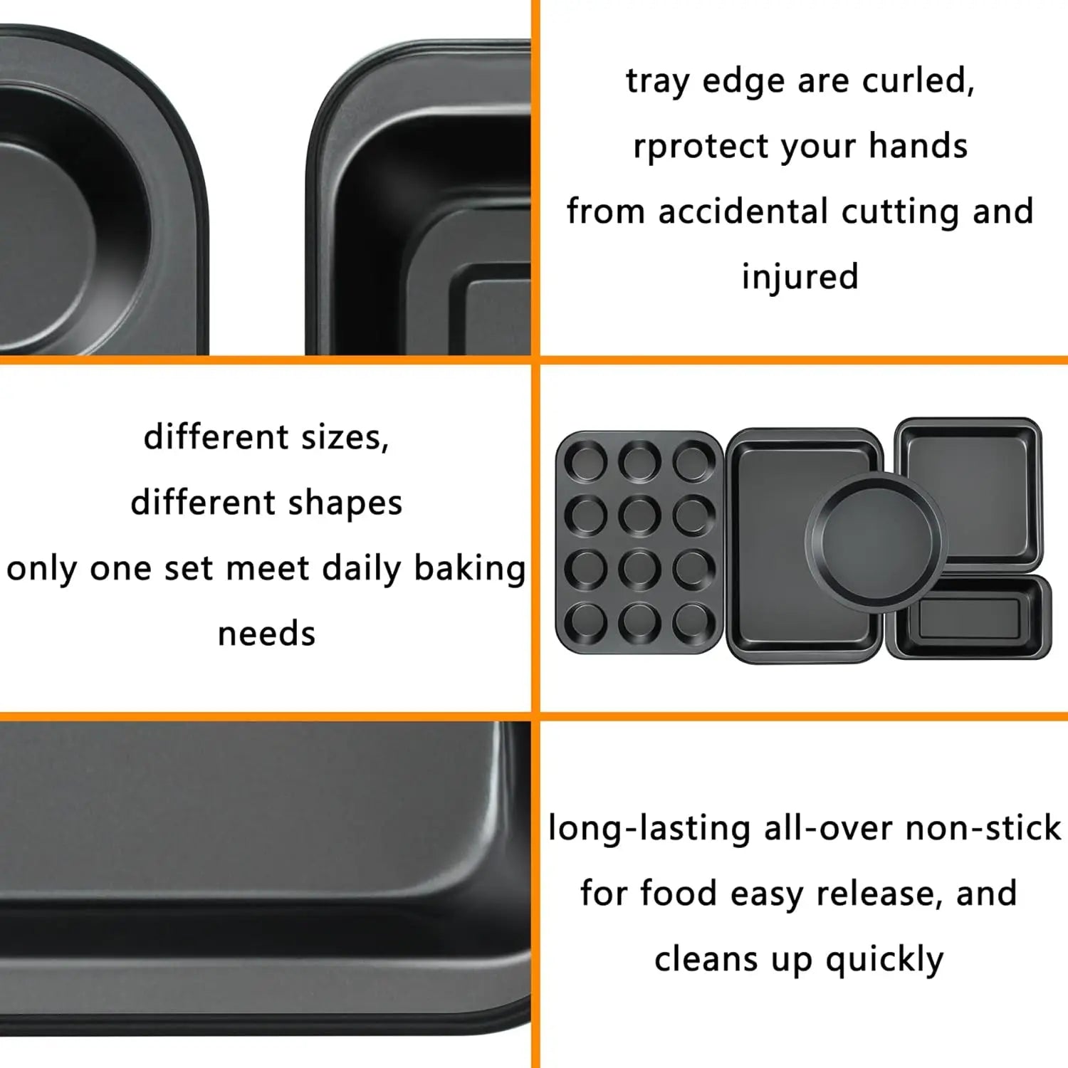 Kitchen 5-Piece Nonstick Bakeware Set