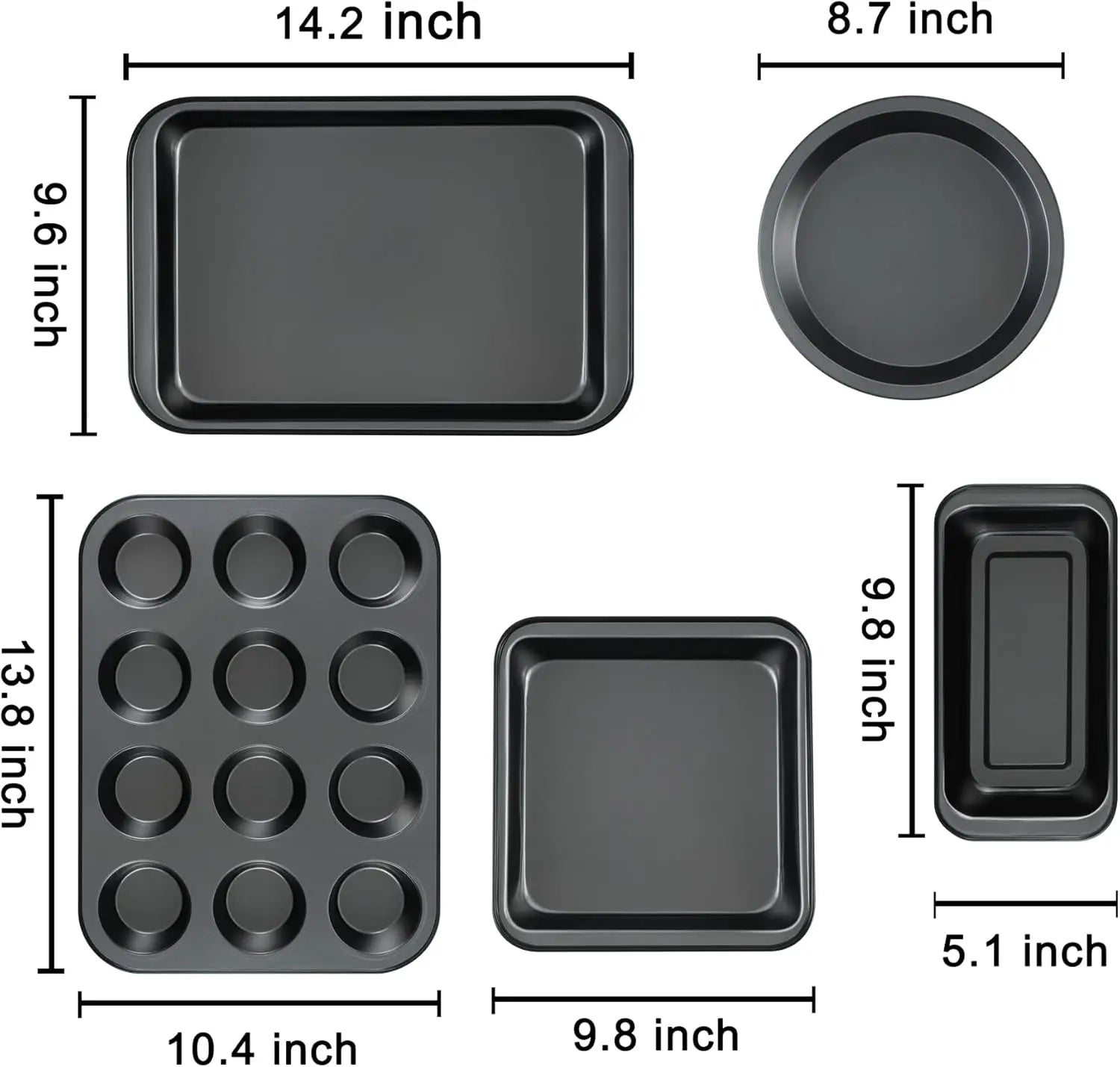 Kitchen 5-Piece Nonstick Bakeware Set