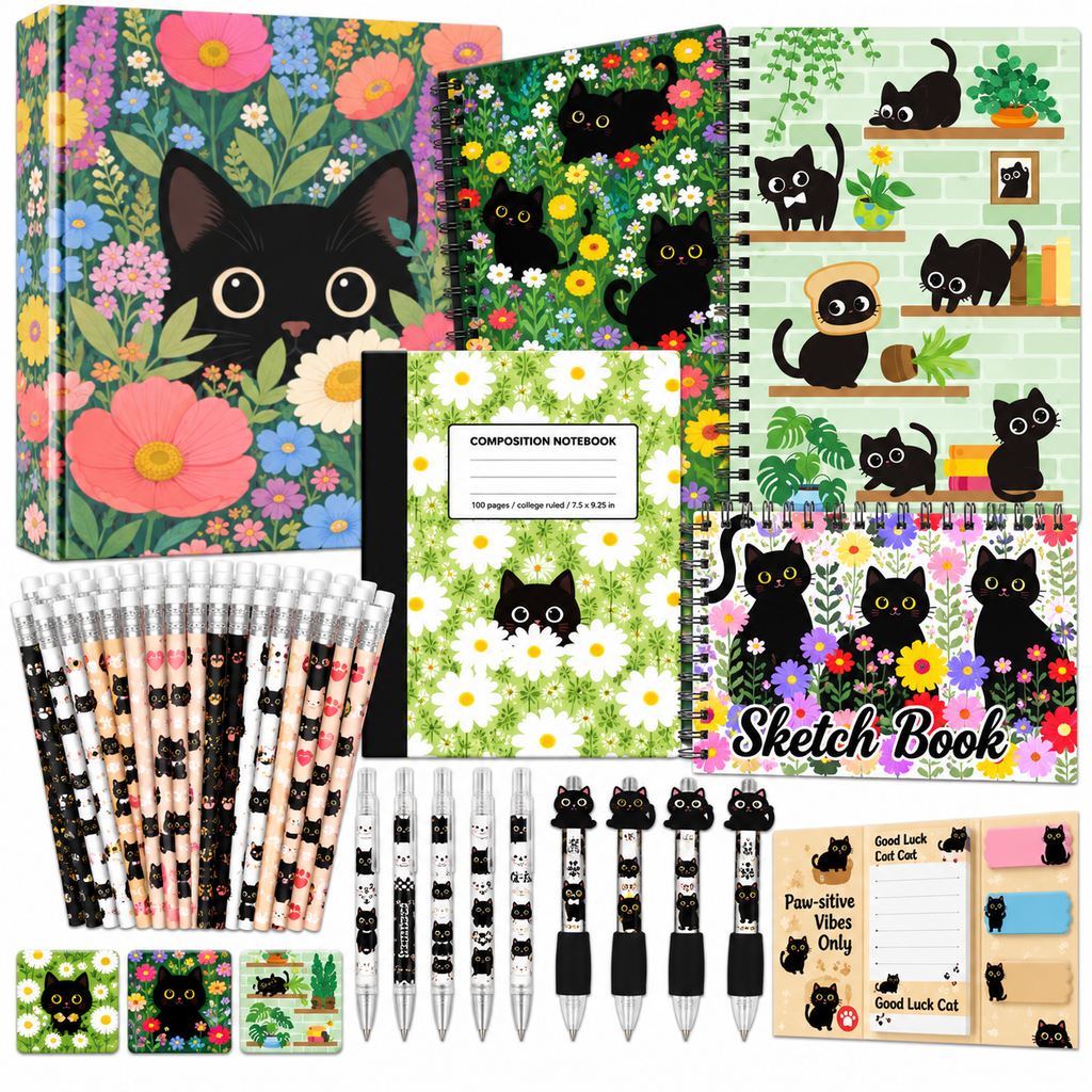 Black Cat - Themed School Supply Kit
