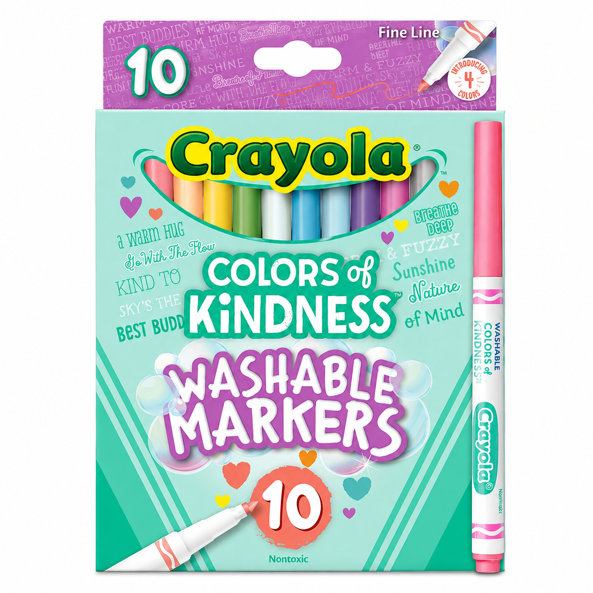 Crayola Colors of Kindness Fine Tip Markers – 10 Count Assorted Colors, Educational Art & Social-Emotional Learning Supplies