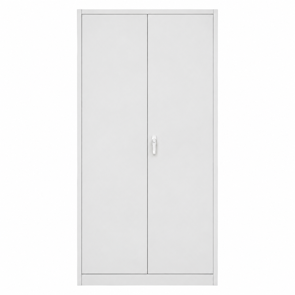 71" Tall Metal Storage Cabinet with Lock - White - with Handle