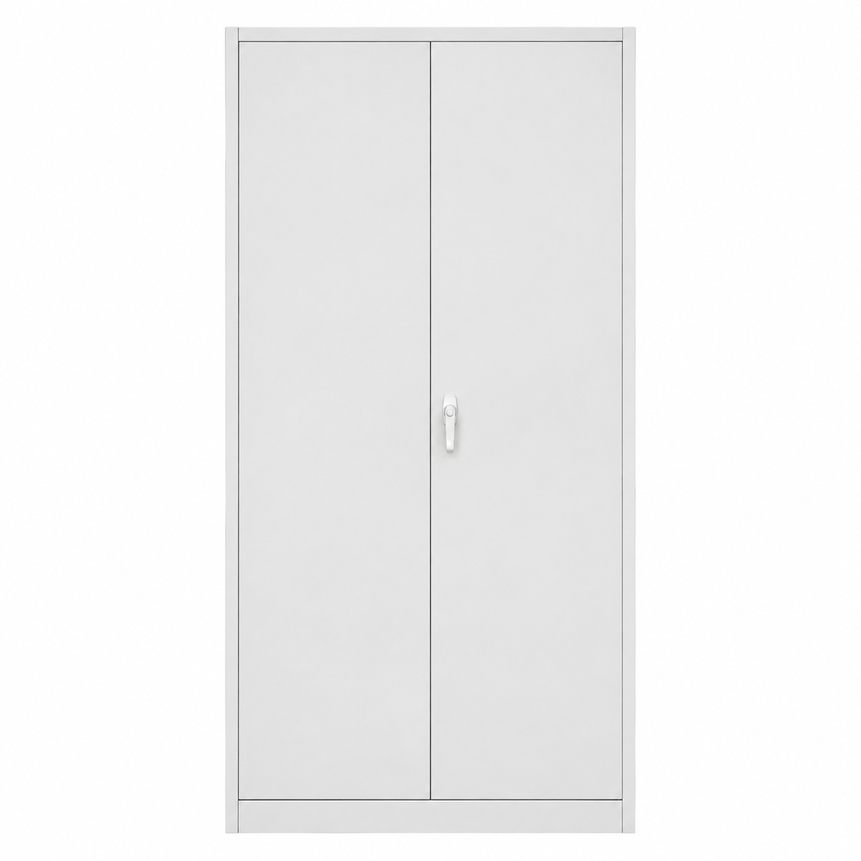 71" Tall Metal Storage Cabinet with Lock - White - with Handle