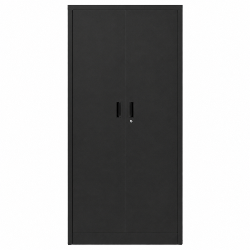 71" Tall Metal Storage Cabinet with Lock| Black