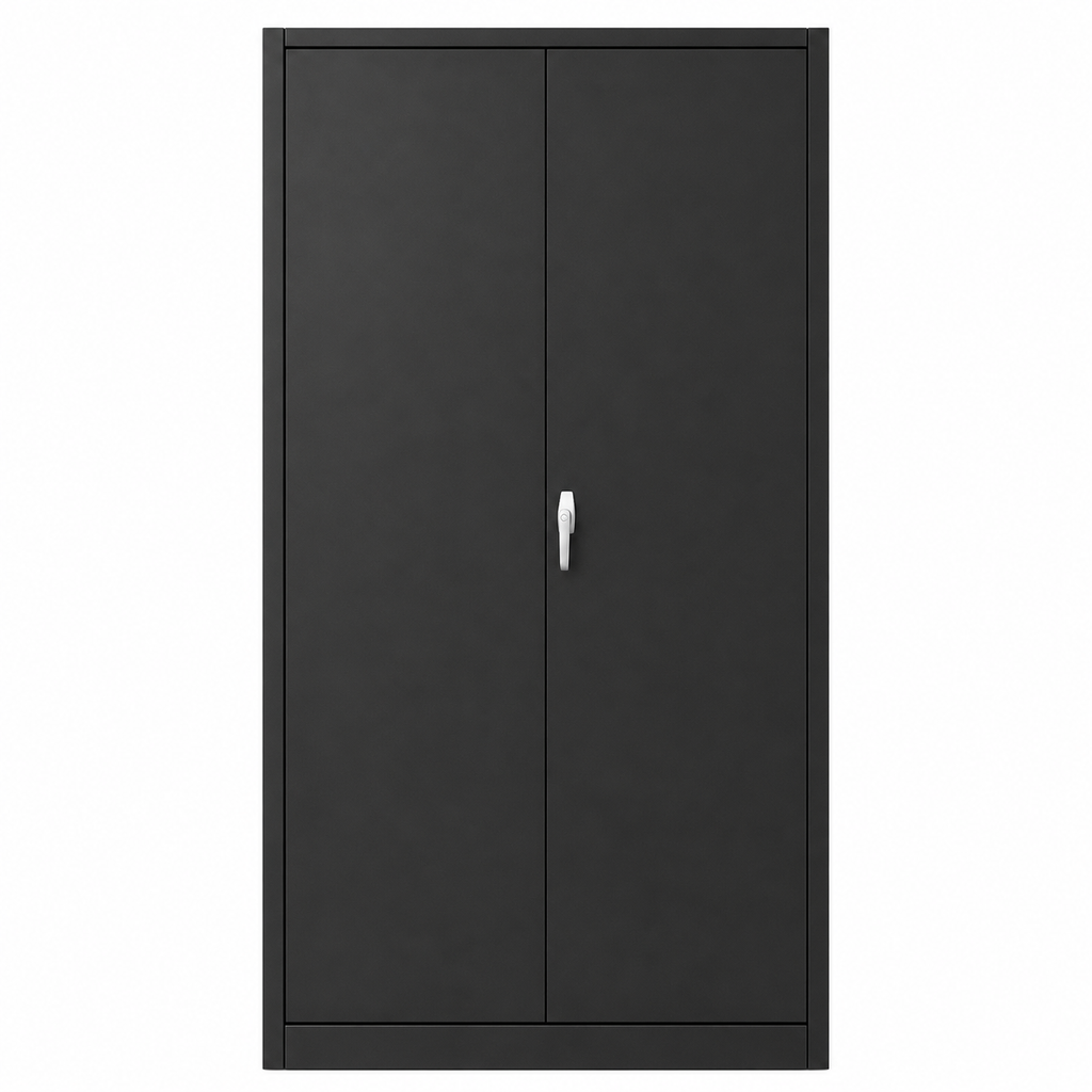 71" Tall Metal Storage Cabinet with Lock - Black - with Handle