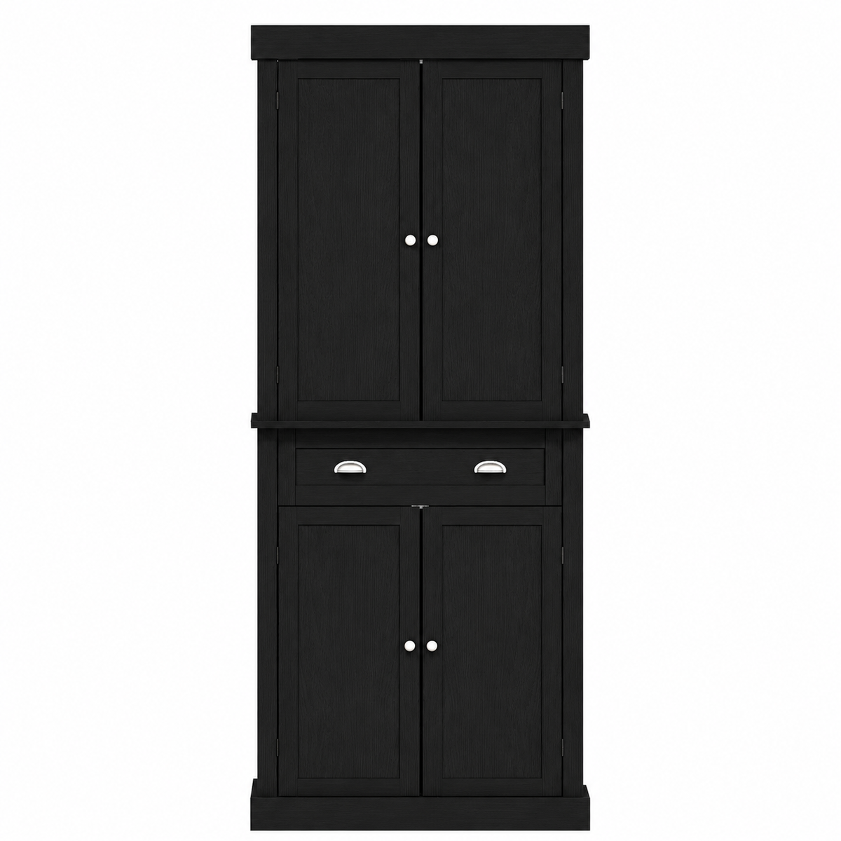 72" Tall Storage Cabinet with Adjustable Shelves | Black Wood Grain