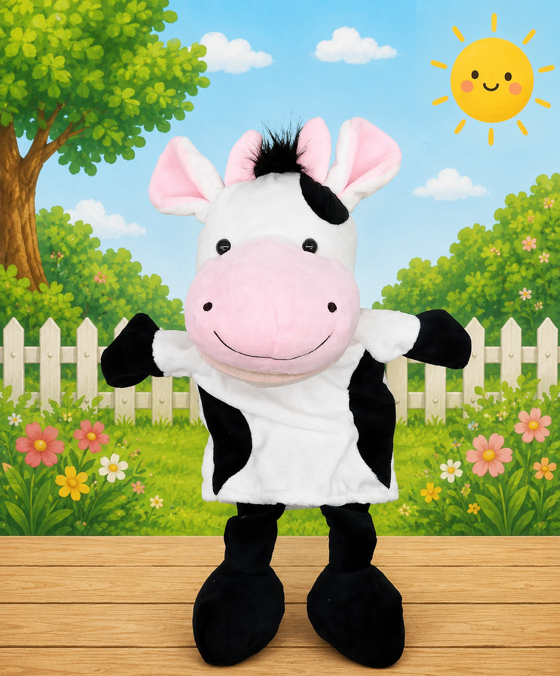 Educational Hand Puppet for Storytelling & Learning (Cow)