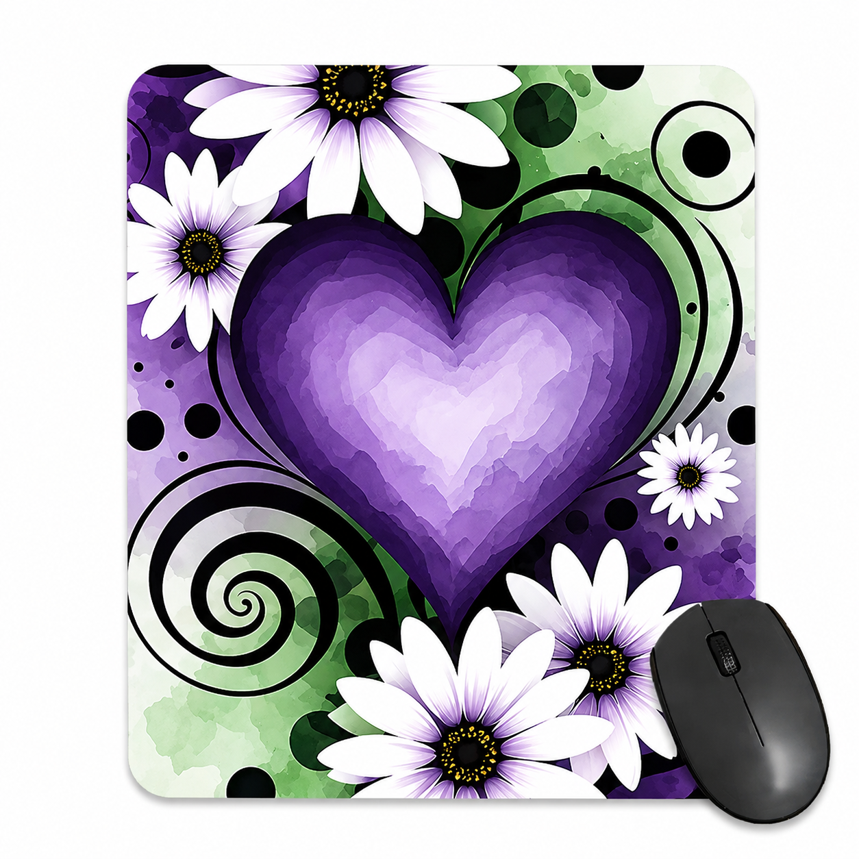 Heart & Flowers Mouse Pad