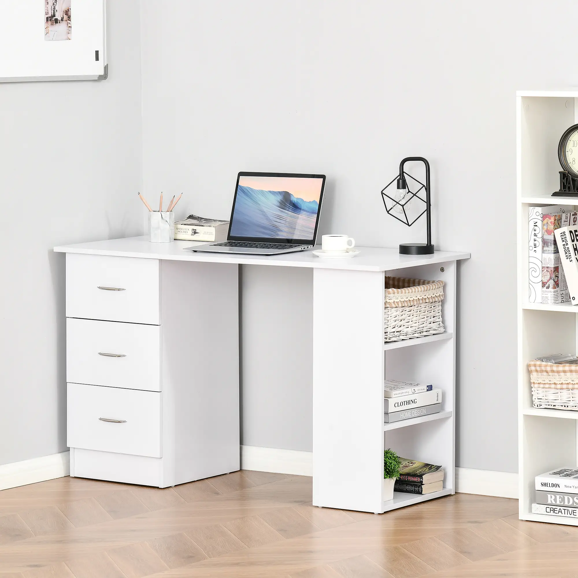 47" Student Desk With Shelves and Drawers