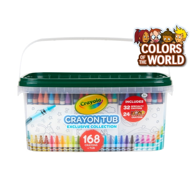 Crayola Crayon Tub 168 Count wIth Colors of the World