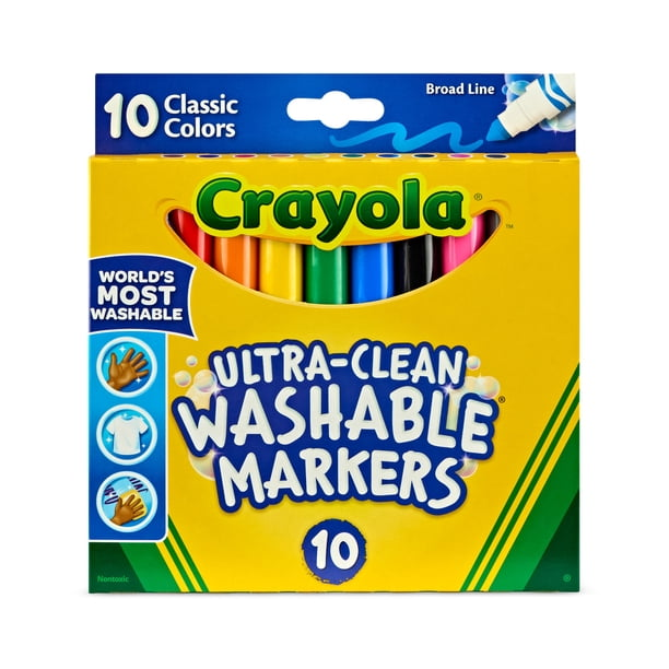 Crayola Ultra-Clean Washable Broad Line Markers, 10 Ct