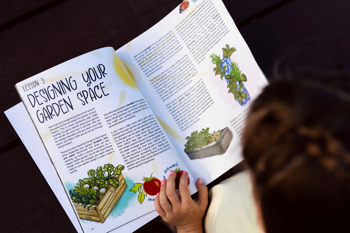 In The Garden Hardcover Textbook from Dirt Academy Kids
