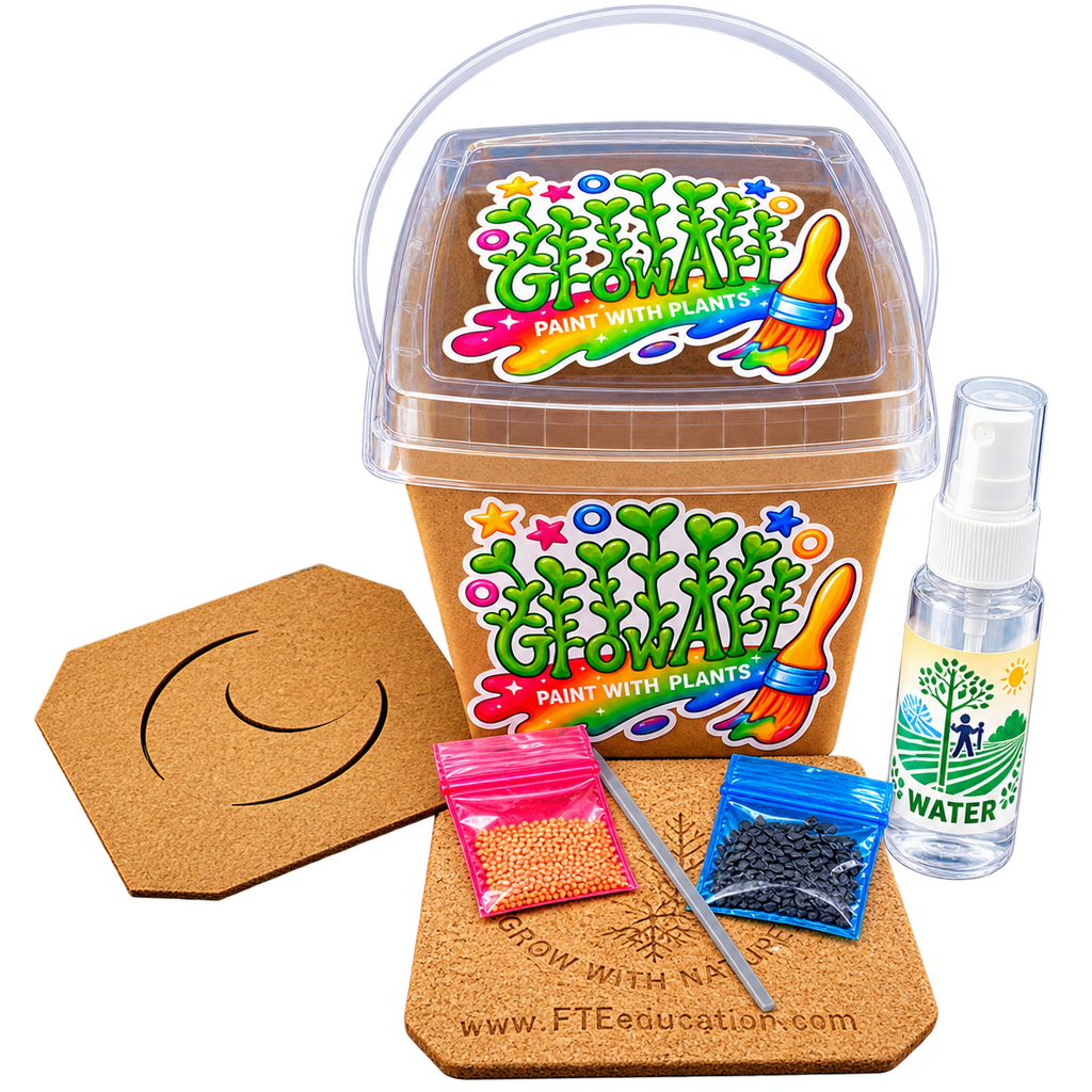 GrowArt™ Grow-Your-Own Seed Art Kit — Edible Microgreens Craft for Kids