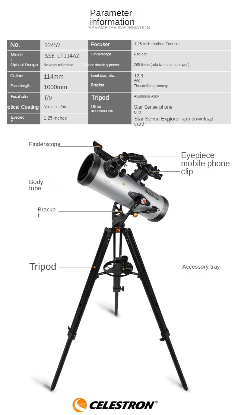 Celestron SSE LT114AZ Astronomical Telescope