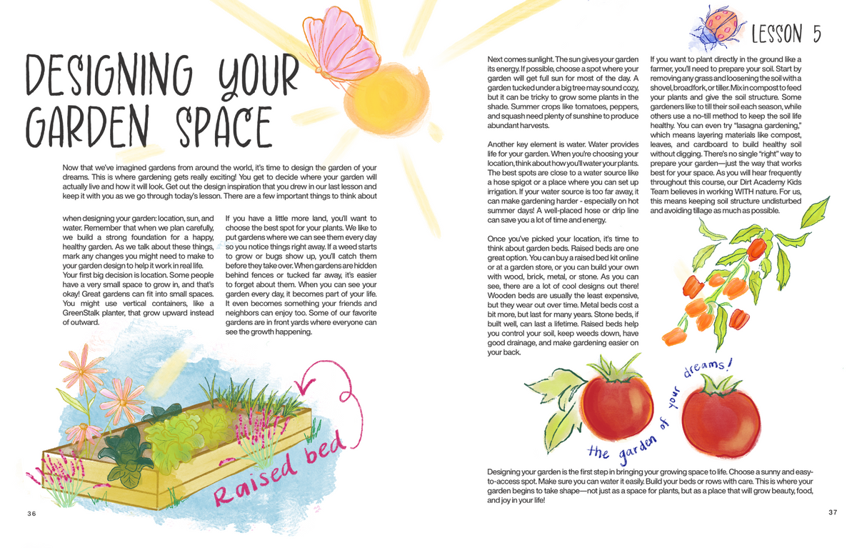 In The Garden Hardcover Textbook from Dirt Academy Kids