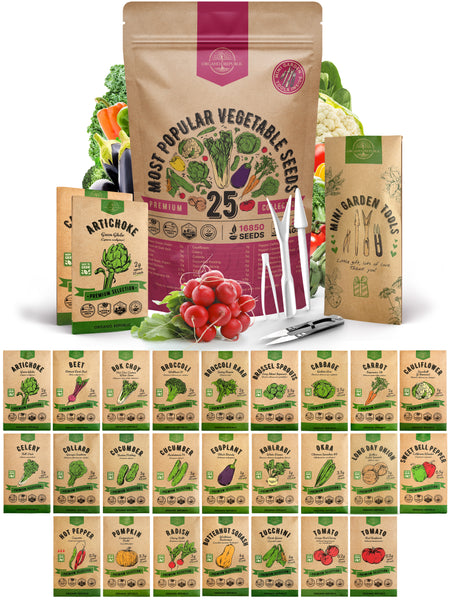 Organo Republic 25 Most Popular Vegetable Seeds Variety Pack