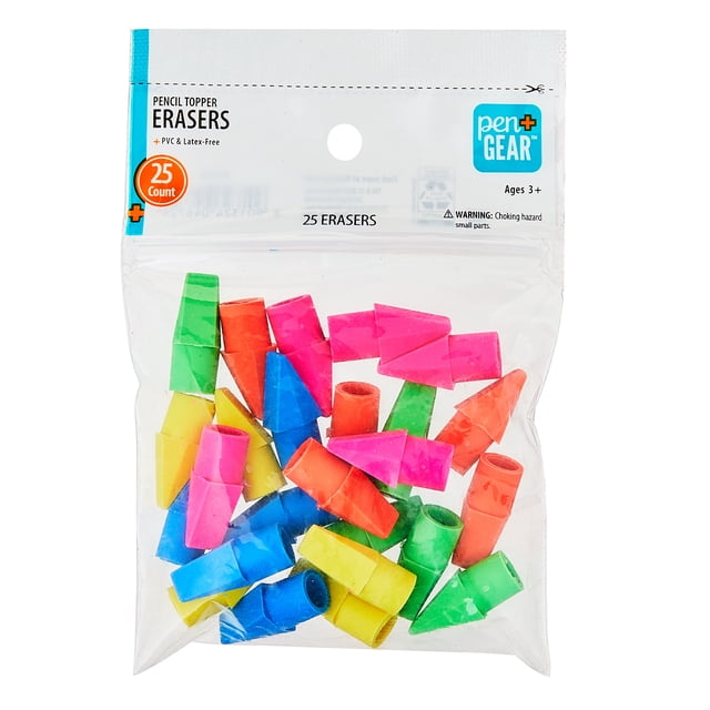 Pencil Cap Erasers 25 Count